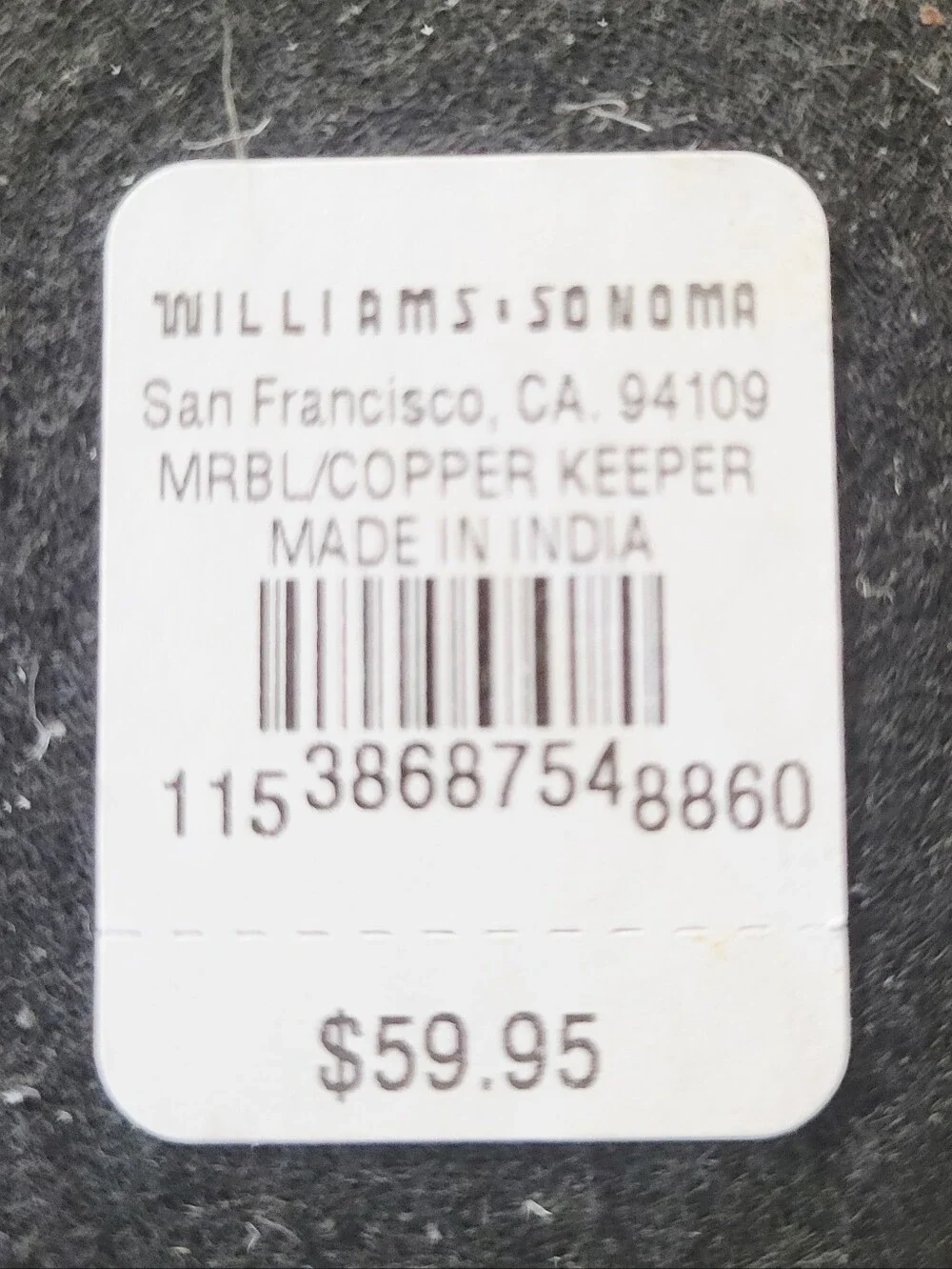 William Sonoma Round White Marble Salt & Pepper Keeper With Copper Base